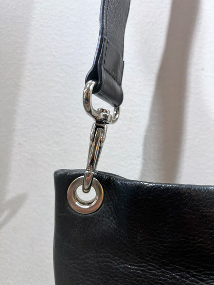 Double Zipper Leather Shoulder Bag