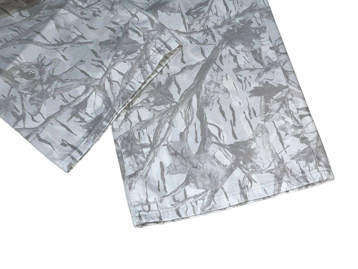 Barrel Leg Snow Camo Denim Pants
