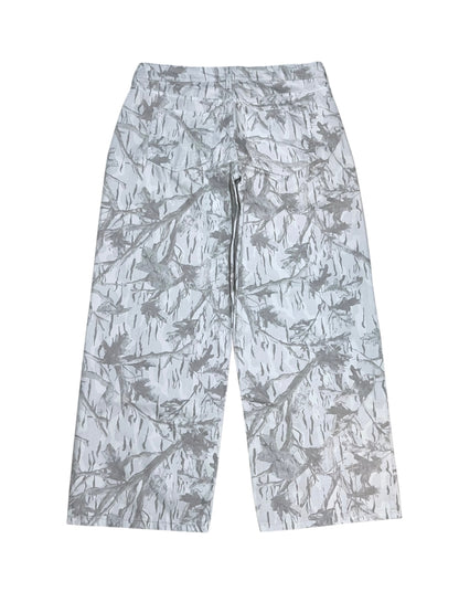 Barrel Leg Snow Camo Denim Pants