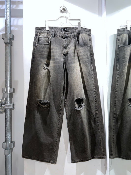 Soft Faded Distressed Baggy Jeans