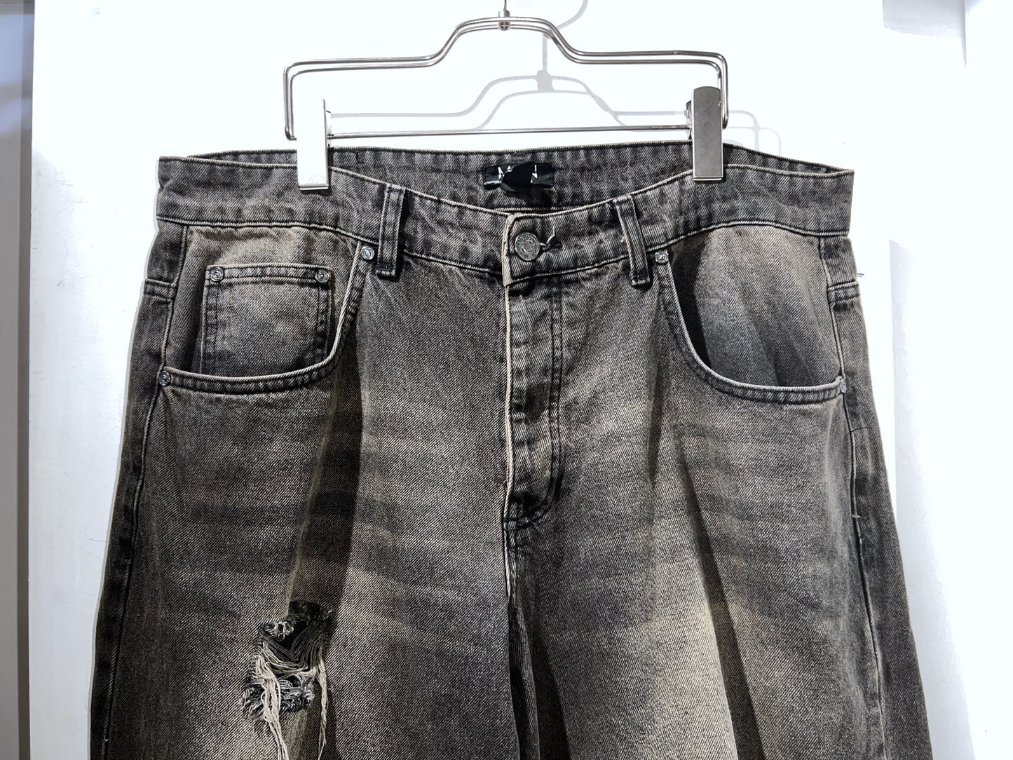 Soft Faded Distressed Baggy Jeans