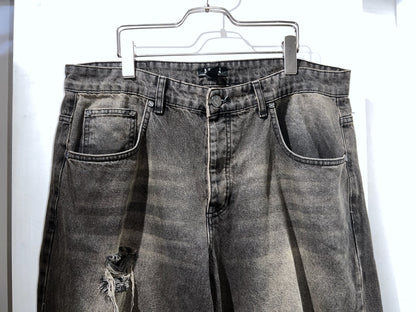 Soft Faded Distressed Baggy Jeans