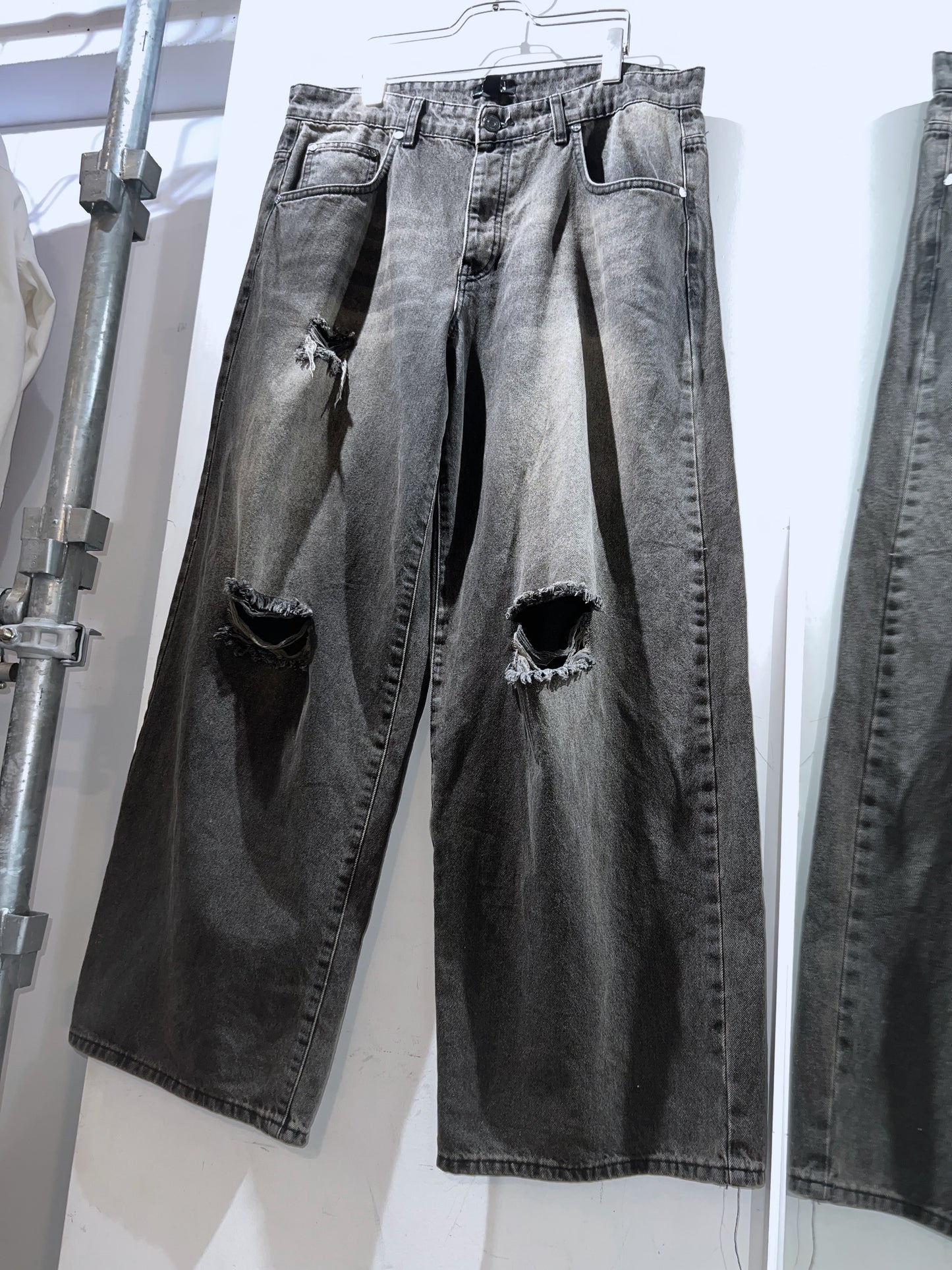 Soft Faded Distressed Baggy Jeans
