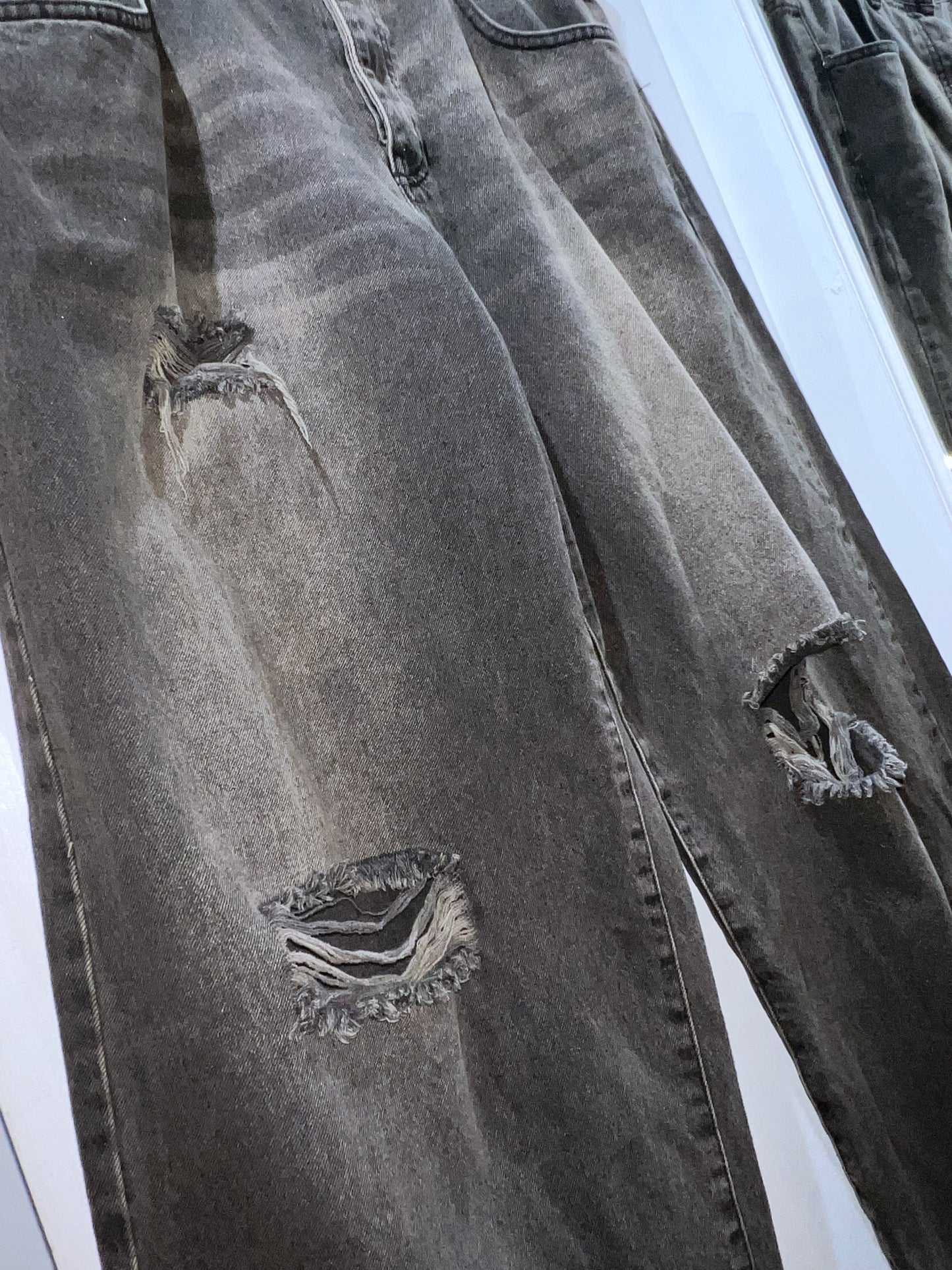 Soft Faded Distressed Baggy Jeans