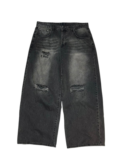 Soft Faded Distressed Baggy Jeans