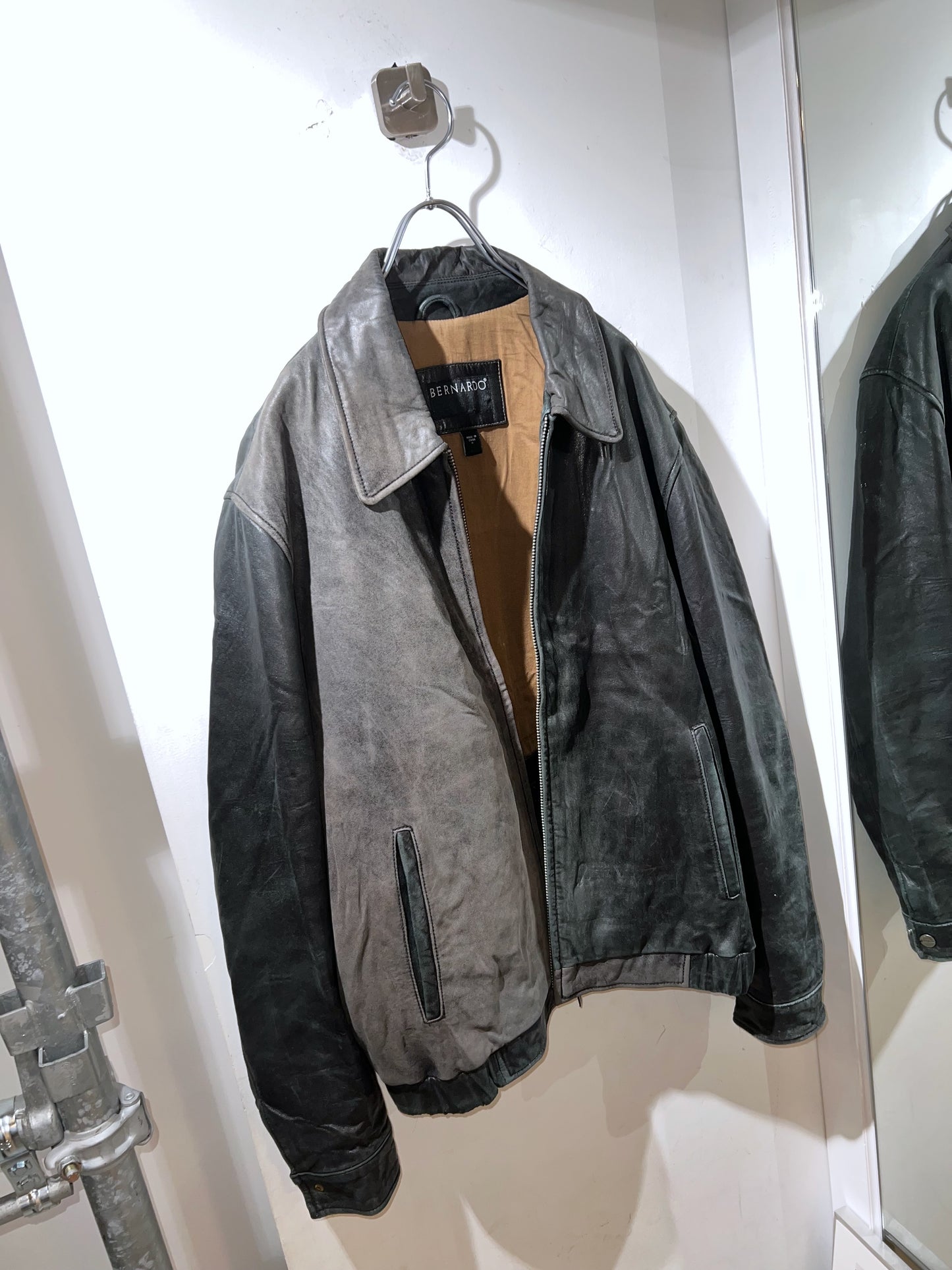 Vintage Bernardo Faded Leather Zip-Up Jacket