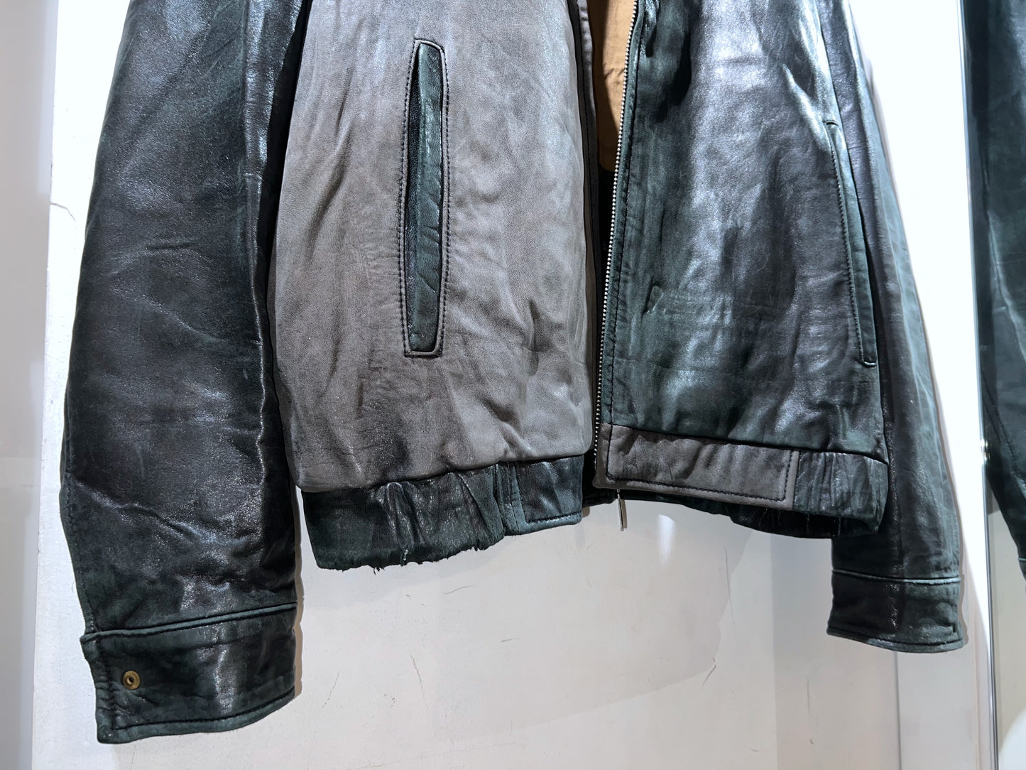 Vintage Bernardo Faded Leather Zip-Up Jacket
