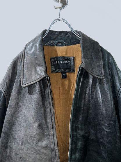 Vintage Bernardo Faded Leather Zip-Up Jacket