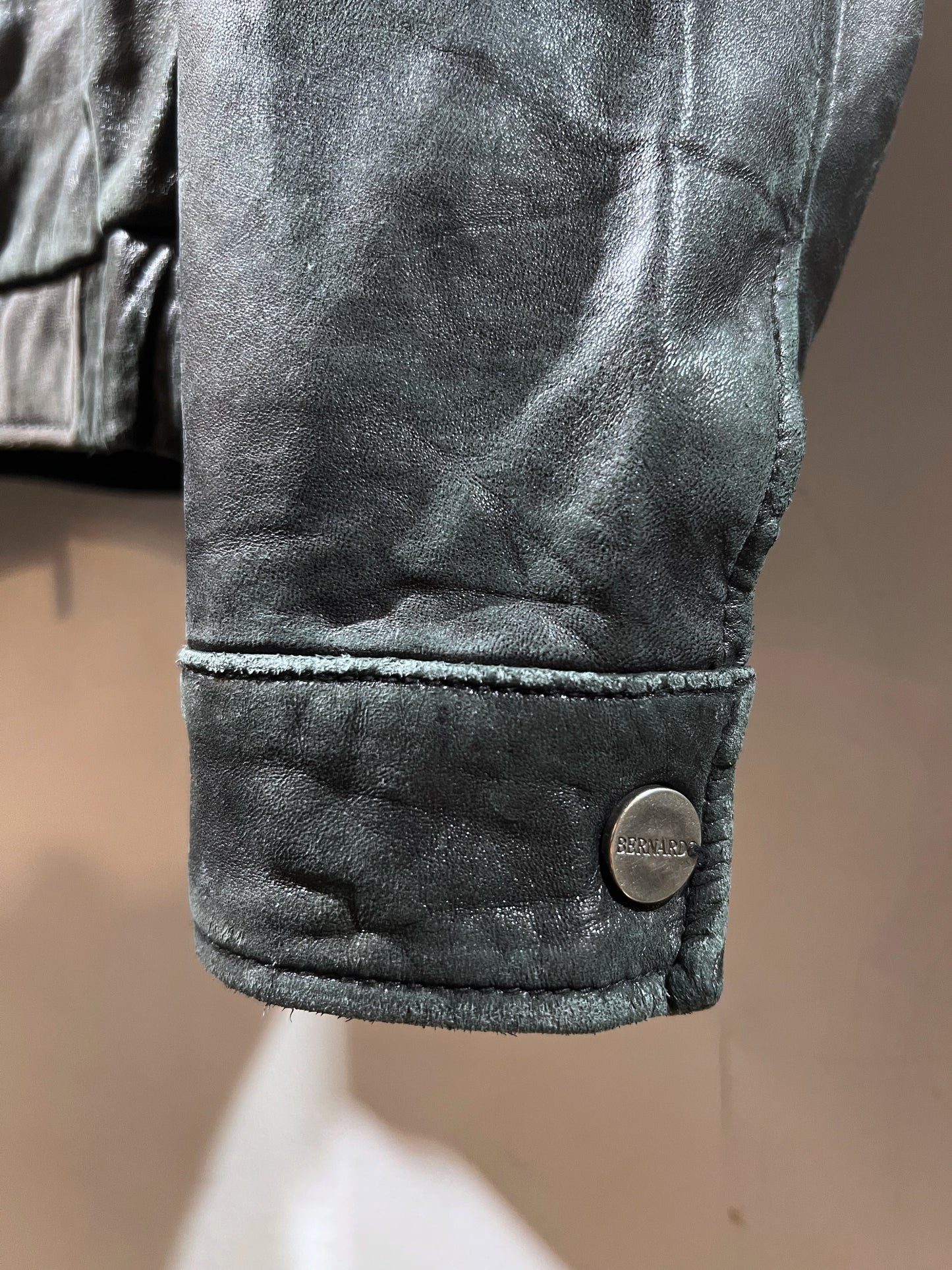 Vintage Bernardo Faded Leather Zip-Up Jacket