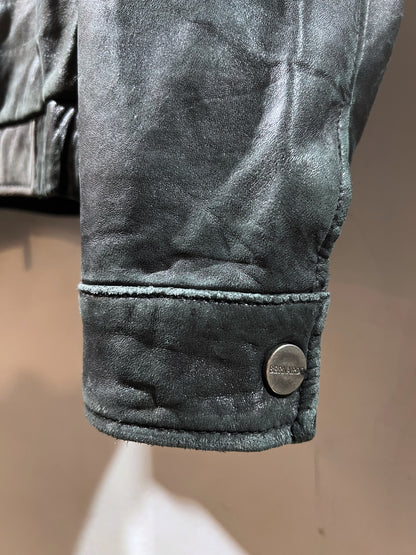 Vintage Bernardo Faded Leather Zip-Up Jacket