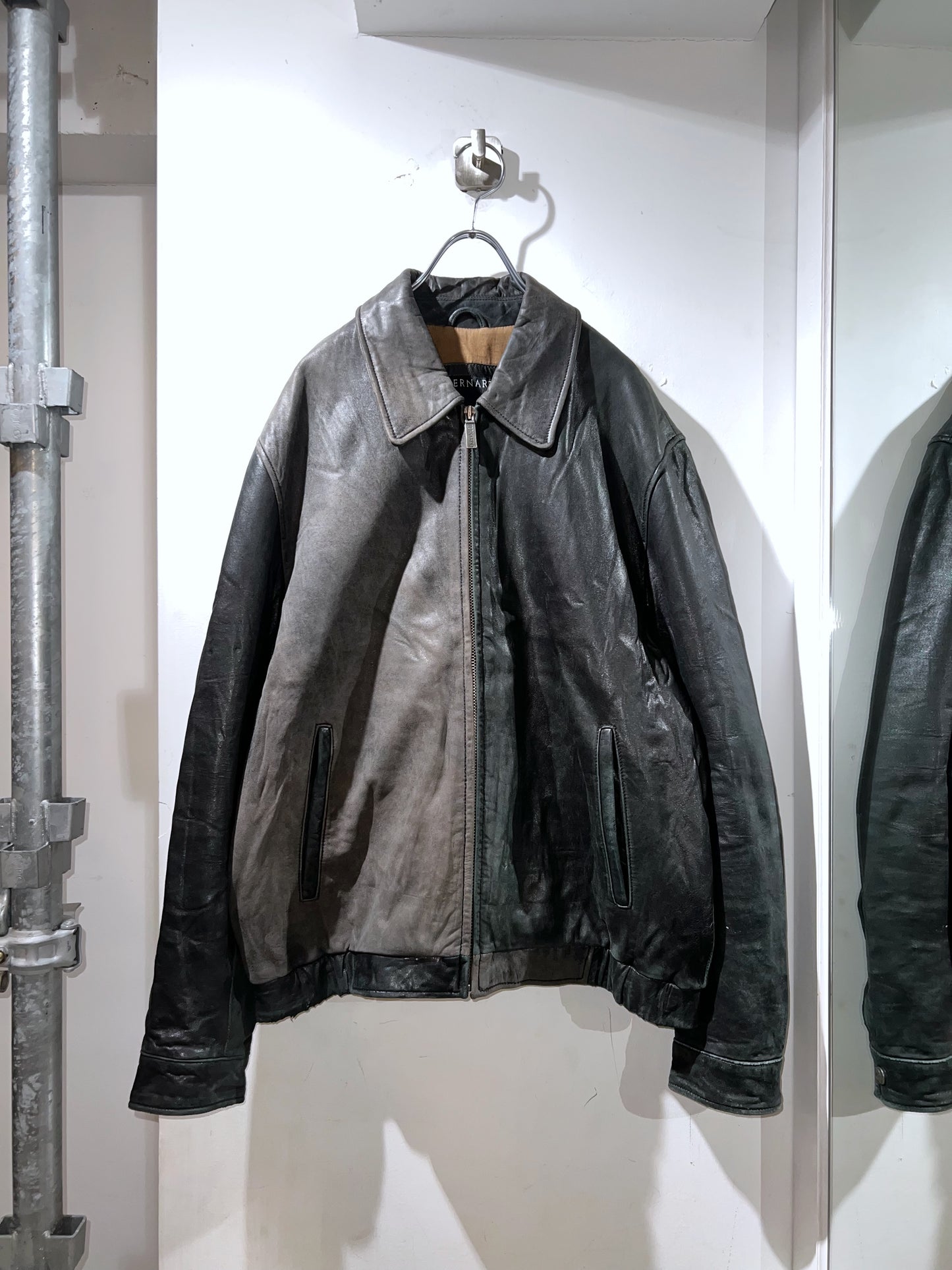Vintage Bernardo Faded Leather Zip-Up Jacket