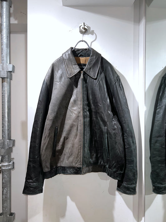 Vintage Bernardo Faded Leather Zip-Up Jacket