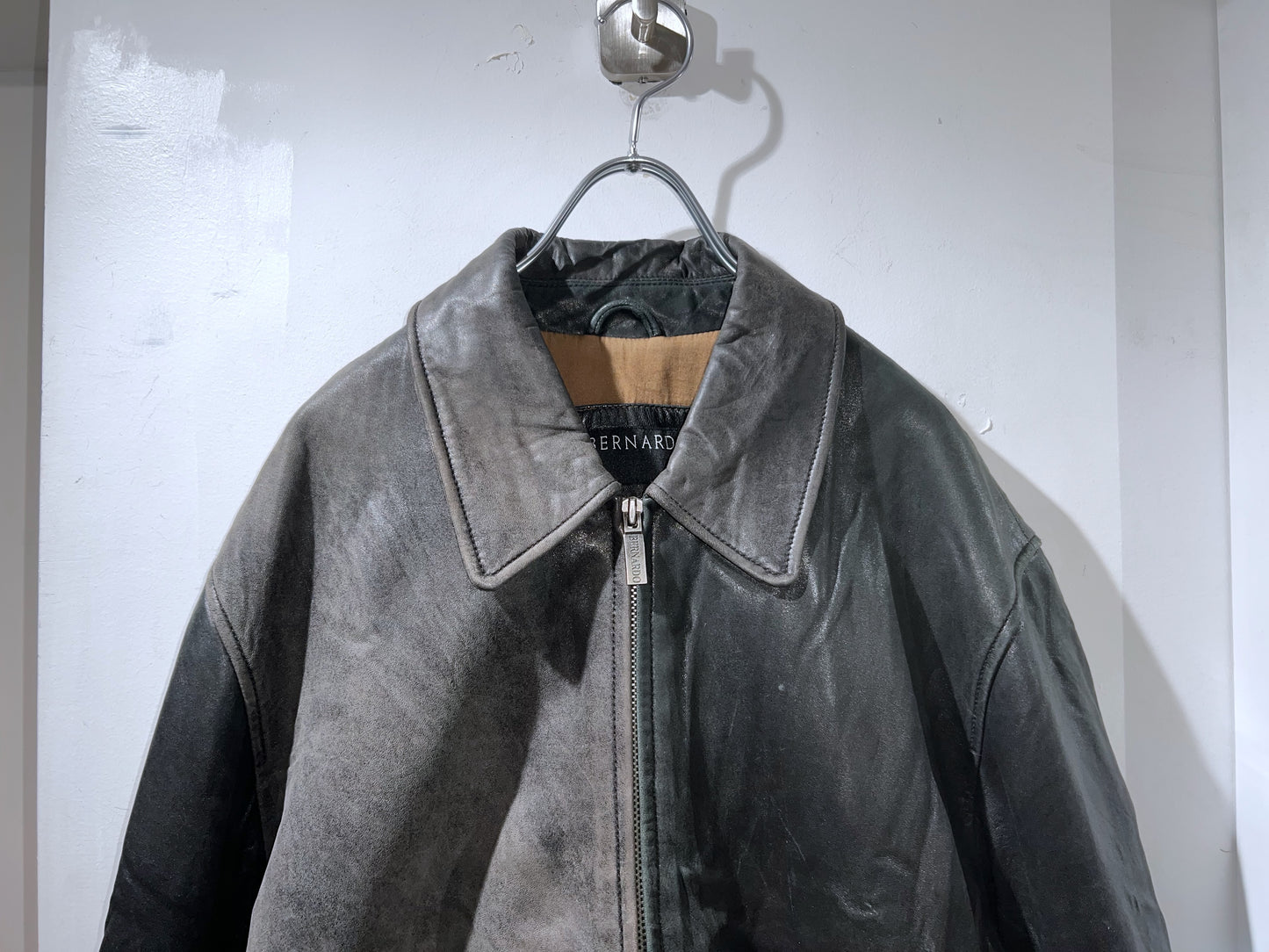 Vintage Bernardo Faded Leather Zip-Up Jacket