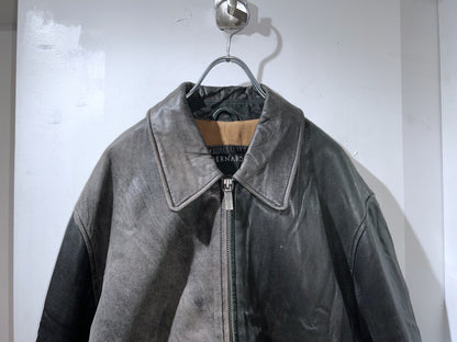 Vintage Bernardo Faded Leather Zip-Up Jacket