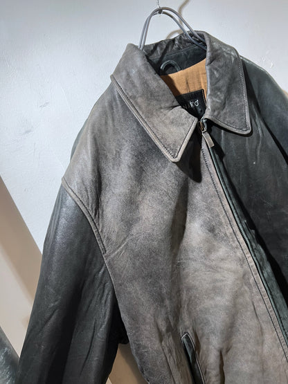 Vintage Bernardo Faded Leather Zip-Up Jacket