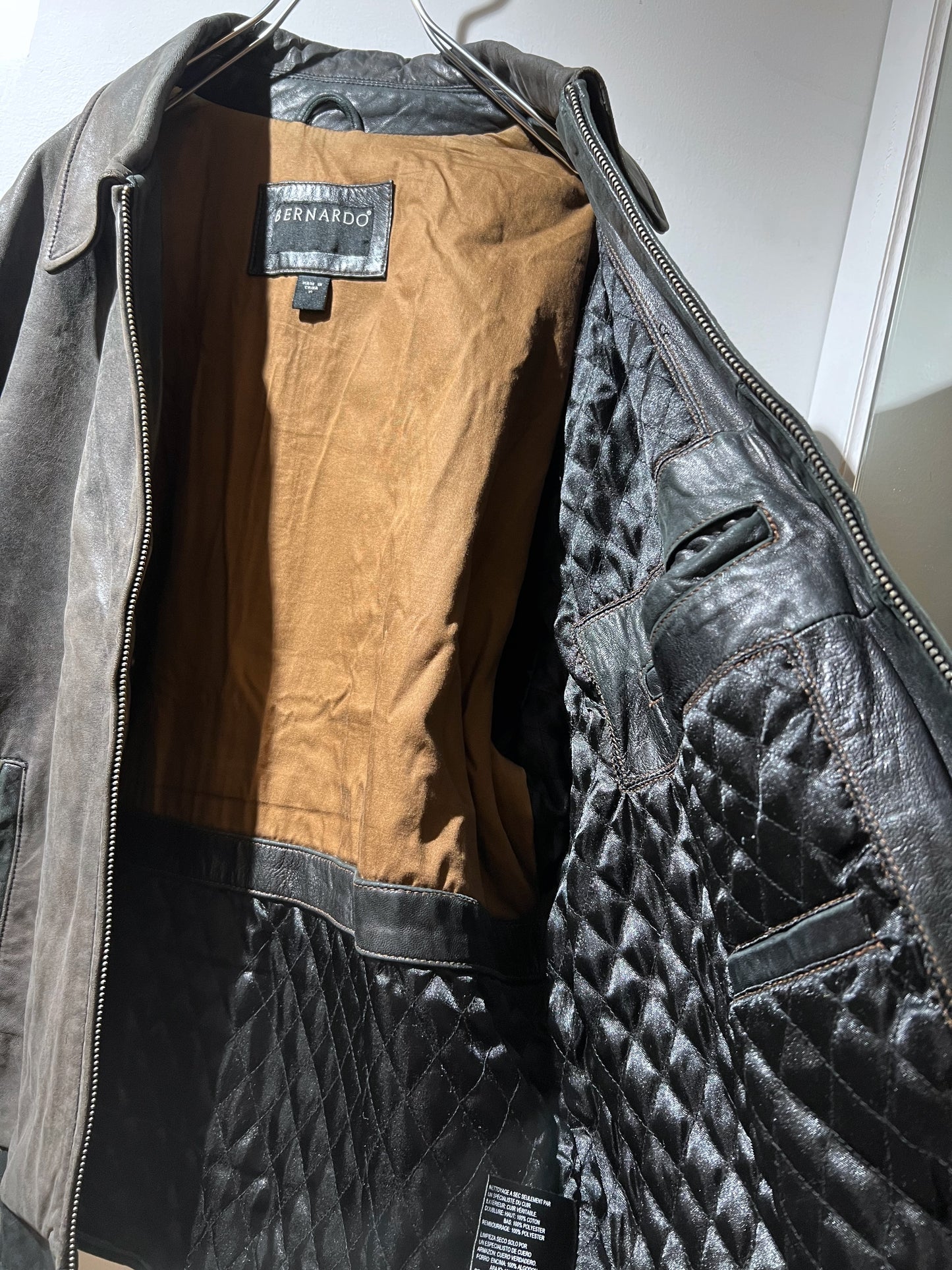 Vintage Bernardo Faded Leather Zip-Up Jacket