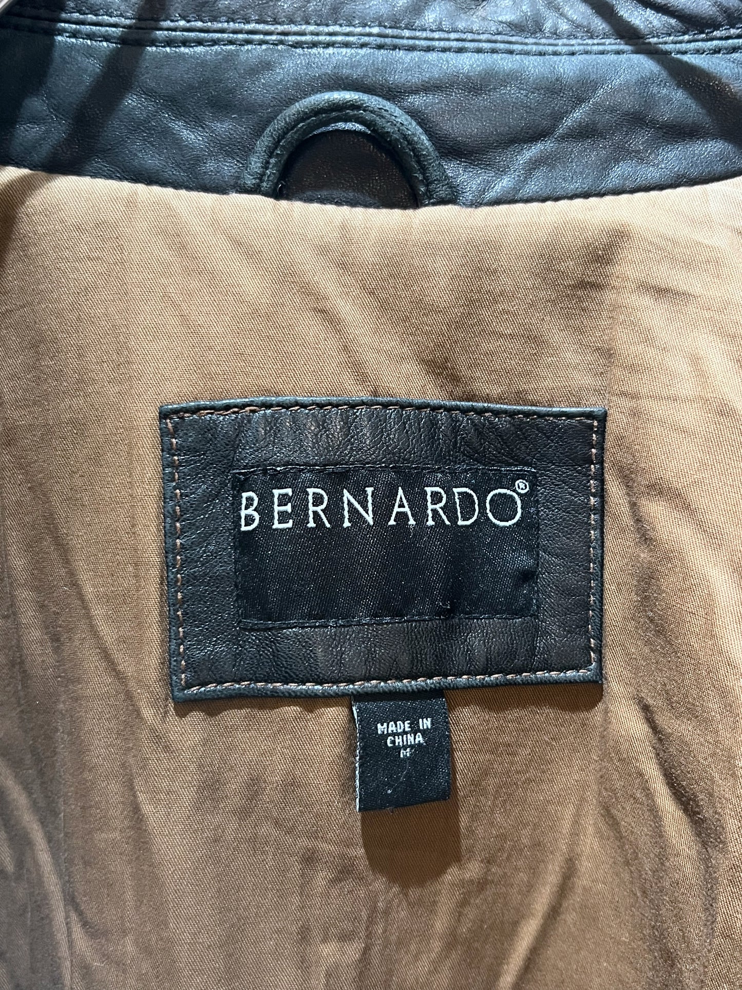 Vintage Bernardo Faded Leather Zip-Up Jacket
