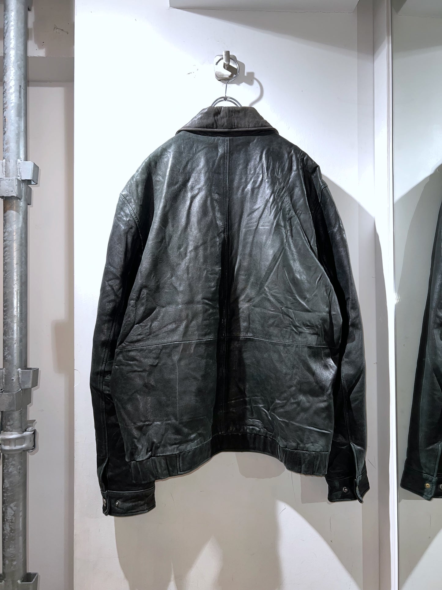 Vintage Bernardo Faded Leather Zip-Up Jacket