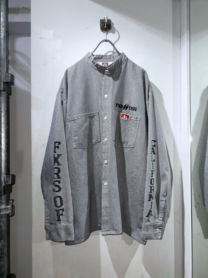 Ben Davis Hickory Striped Stand Collar WorkShirt