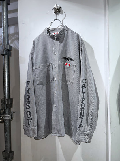 Ben Davis Hickory Striped Stand Collar WorkShirt