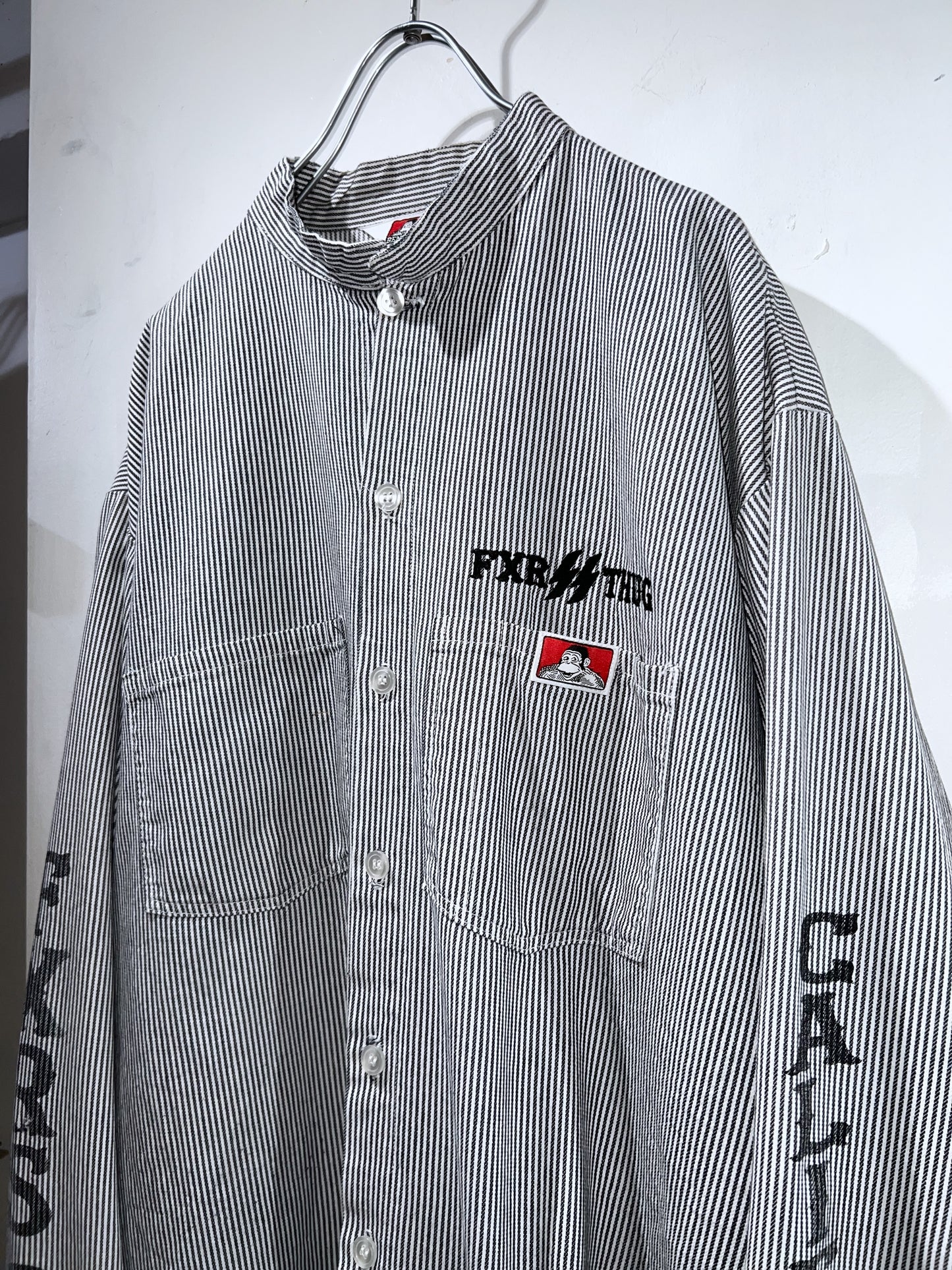 Ben Davis Hickory Striped Stand Collar WorkShirt
