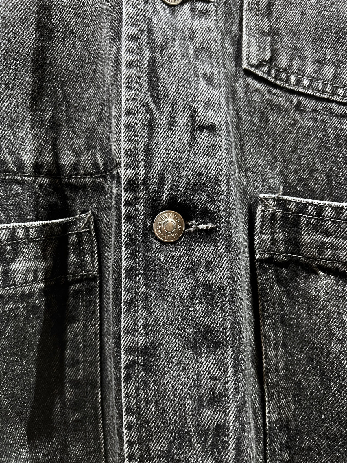 DKNY Black Denim Coverall Jacket