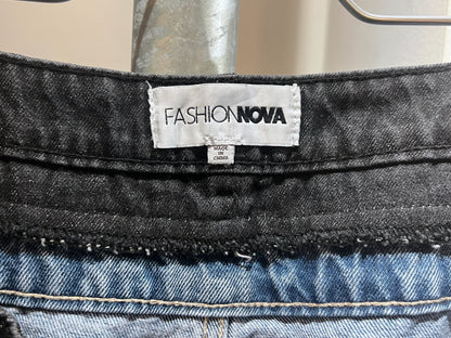 Nova Double Waist Baggy Denim Shorts