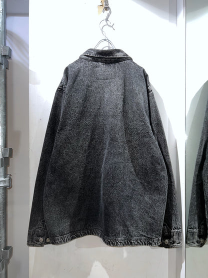 DKNY Black Denim Coverall Jacket
