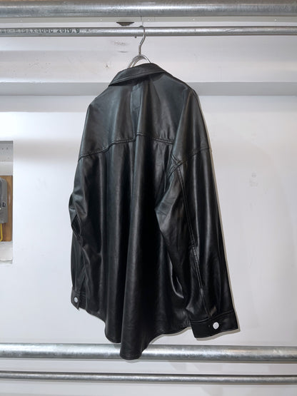 GAP PU Leagher Oversized Boxy Shirt Jacket