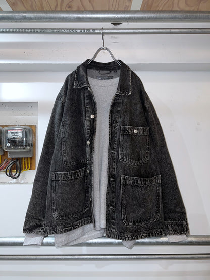 DKNY Black Denim Coverall Jacket
