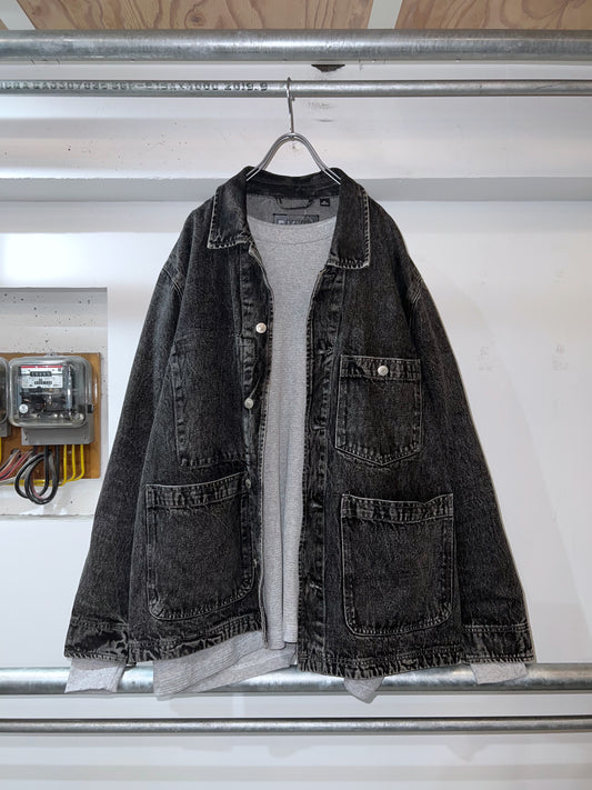 DKNY Black Denim Coverall Jacket