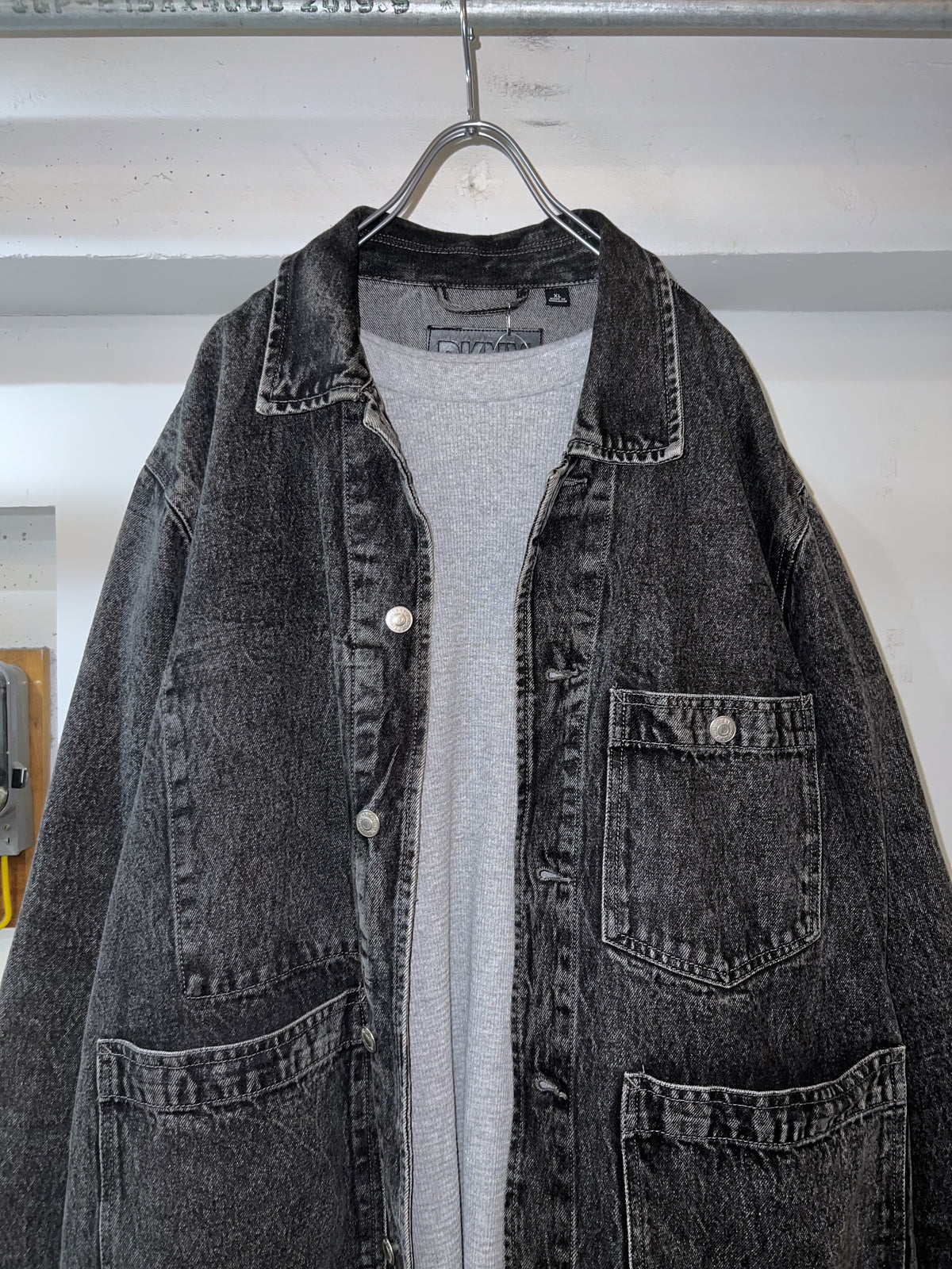 DKNY Black Denim Coverall Jacket