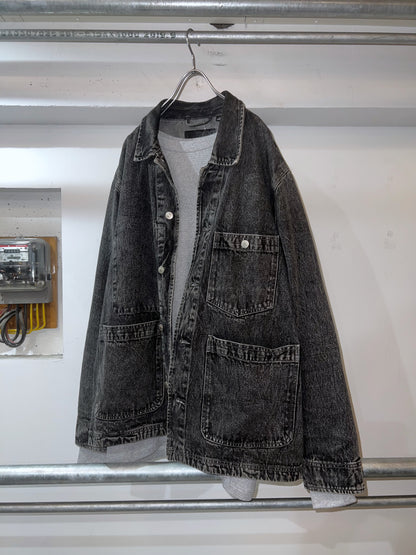 DKNY Black Denim Coverall Jacket