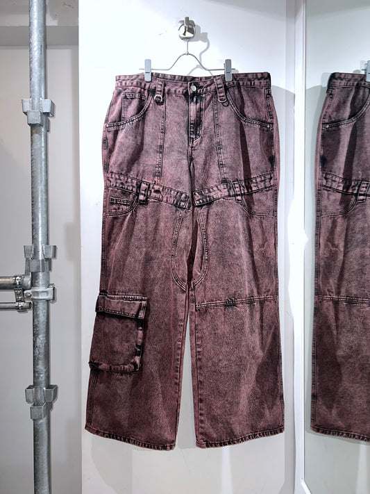 Pink Stonewash Baggy Denim Pants