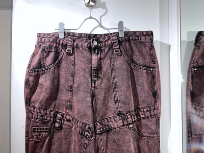 Pink Stonewash Baggy Denim Pants