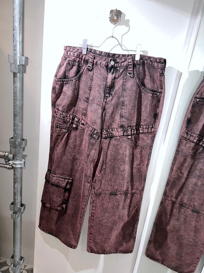 Pink Stonewash Baggy Denim Pants