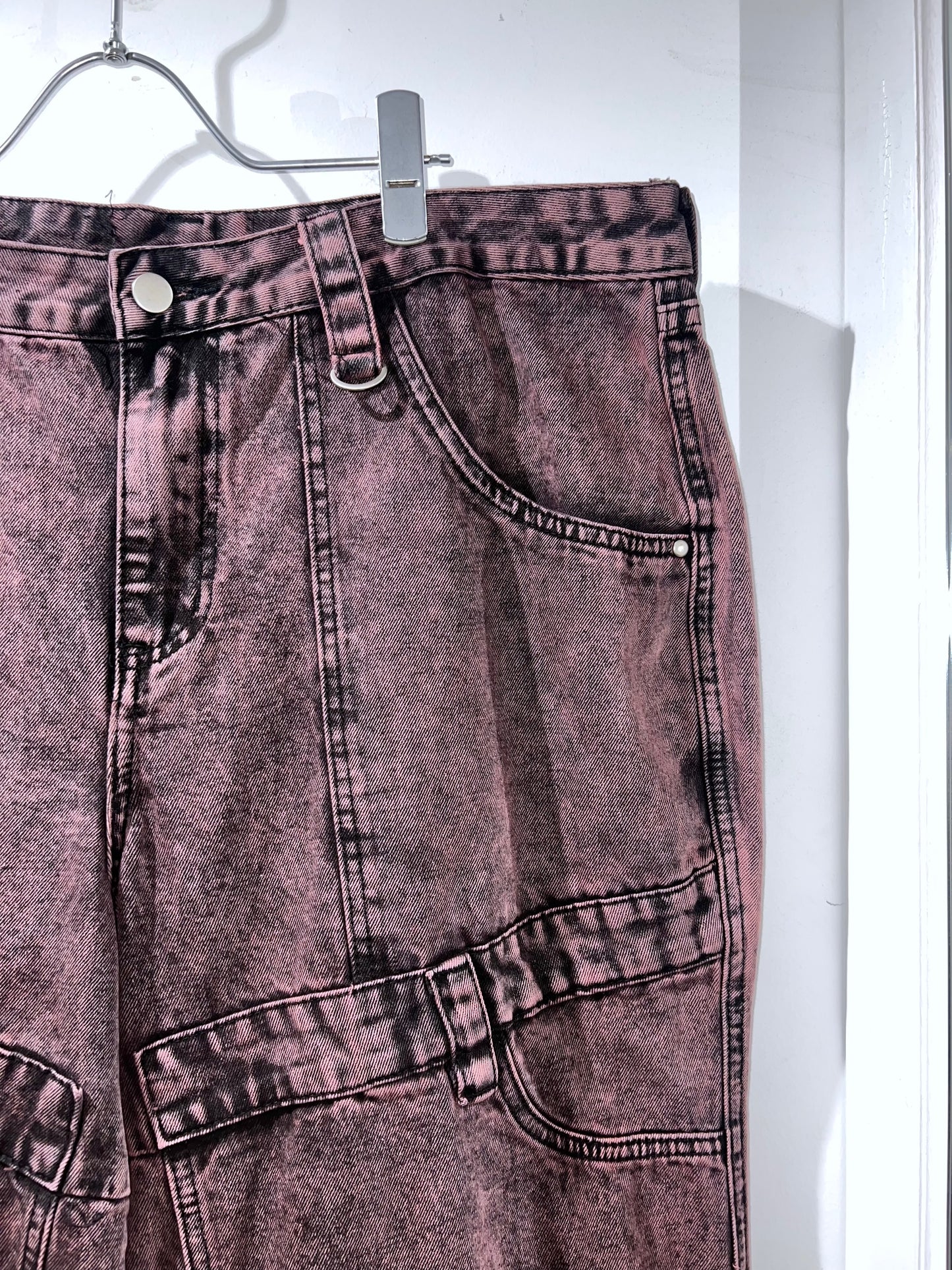 Pink Stonewash Baggy Denim Pants
