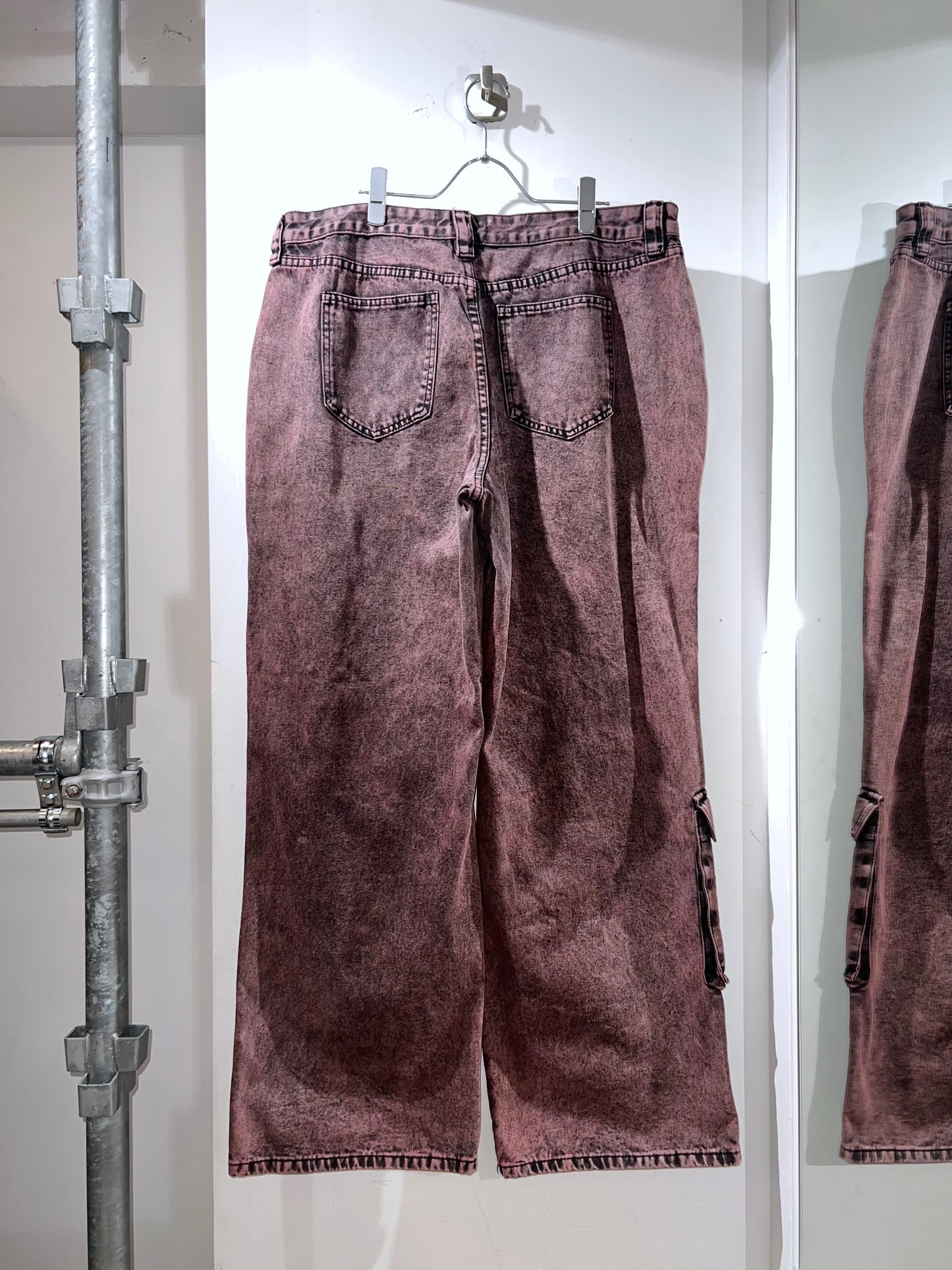 Pink Stonewash Baggy Denim Pants