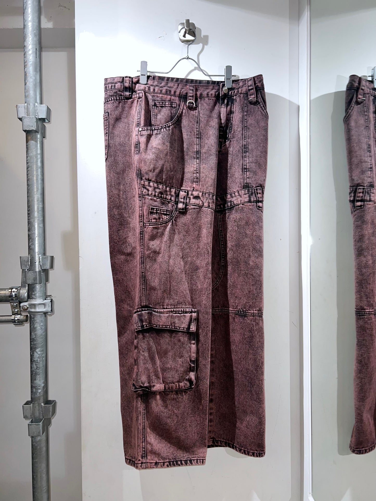 Pink Stonewash Baggy Denim Pants