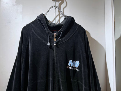 00s Mecca Oversized Velour Zip Up Hoodie