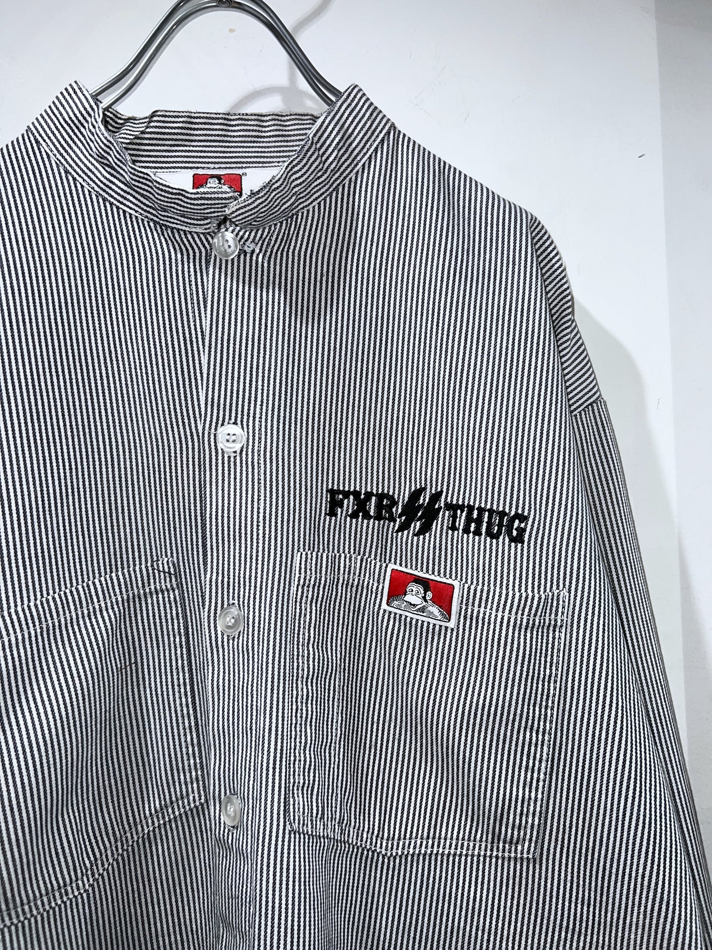 Ben Davis Hickory Striped Stand Collar WorkShirt