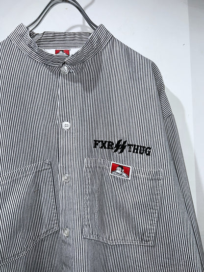 Ben Davis Hickory Striped Stand Collar WorkShirt