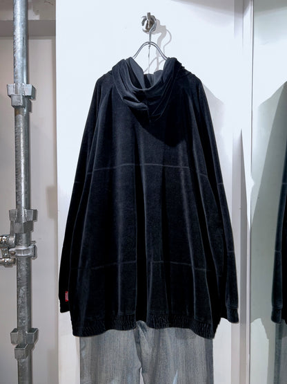 00s Mecca Oversized Velour Zip Up Hoodie