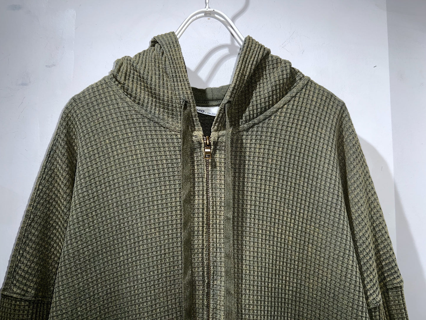NoBo Loose Oversized Waffle Zip-Up Hoodie