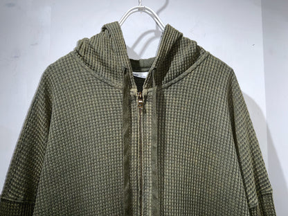 NoBo Loose Oversized Waffle Zip-Up Hoodie