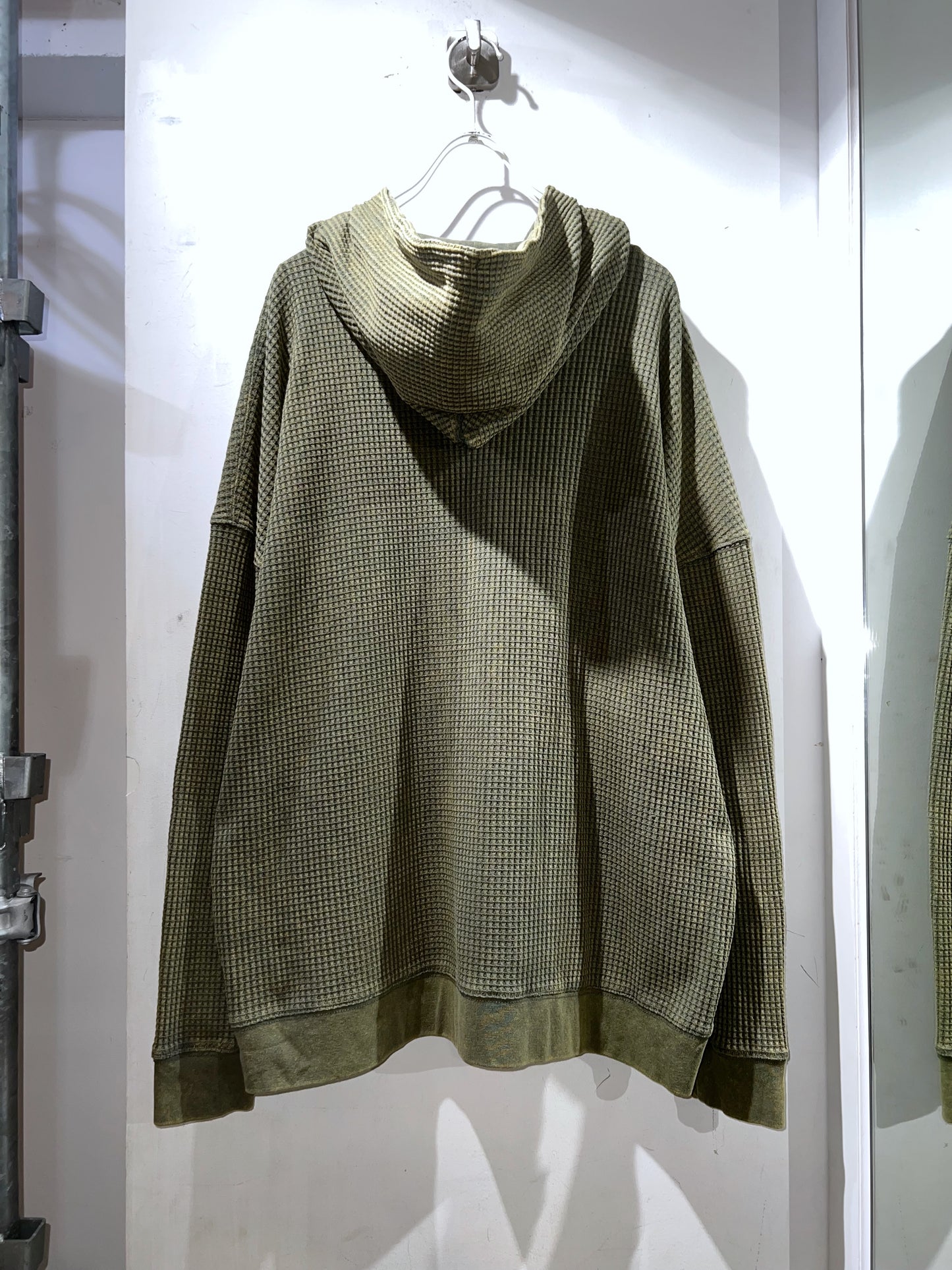 NoBo Loose Oversized Waffle Zip-Up Hoodie