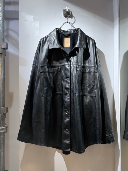GAP PU Leagher Oversized Boxy Shirt Jacket