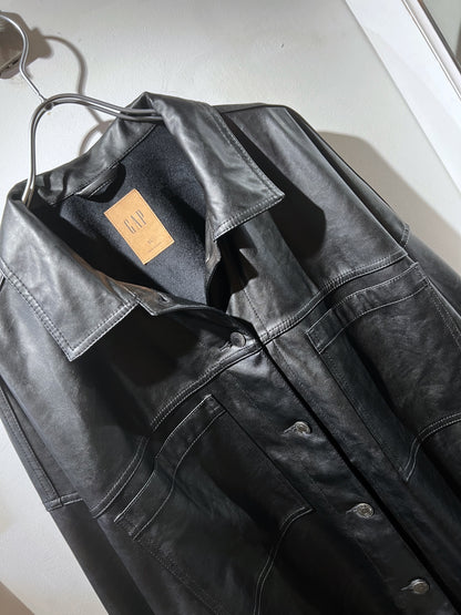 GAP PU Leagher Oversized Boxy Shirt Jacket