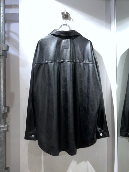 GAP PU Leagher Oversized Boxy Shirt Jacket