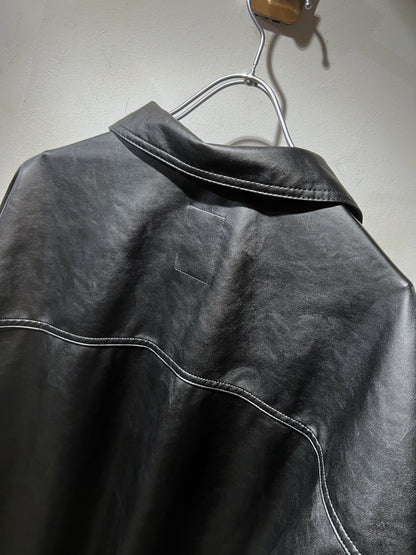GAP PU Leagher Oversized Boxy Shirt Jacket